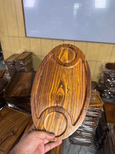 Plateau de service en bois massif écologique avec poignées pour le thé, le café, les collations, usage domestique, vente en gros, pour la cuisine, l'hôtel, le petit-déjeuner - Product Image 5