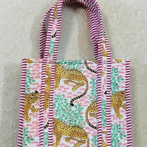 Bolso Tote Mini de Lona con Paneles Estilo Bohemio, Cierre Abierto, para Compras, Todas las Temporadas, Bolso de Mujer para Viaje - Product Image 4