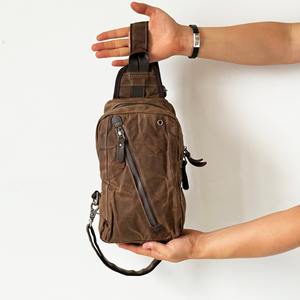 Sac bandoulière classique en cuir et toile, sac de voyage, de randonnée, décontracté, sac à bandoulière, mode, fermeture éclair étanche, vente en gros LCSB-0016 - Product Image 1