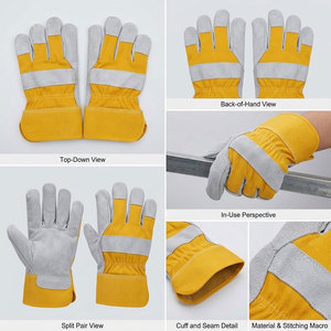 Gants de travail en cuir de vachette pleine fleur, haute performance, doux et confortables, résistants à la chaleur, avec manchette de sécurité, usage général, modèle Canadian Rigger. - Product Image 2