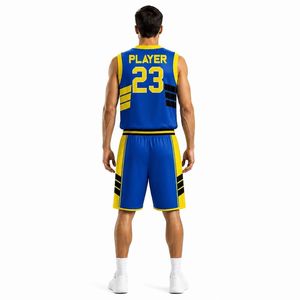 Conjunto de Uniforme de Baloncesto Sublimado Personalizado para Hombre, Camiseta de Malla y Pantalones Cortos, Ropa Deportiva de Equipo, Equipo para Juegos, Venta OEM con Bolsillos Laterales - Product Image 4