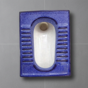 Blue Double Color <b>Ceramic</b> Squatting <b>Pan</b> Toilet A Grade for Arabic and African Bathrooms - Product Image 1