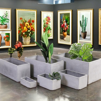 Jardinières personnalisées de haute qualité à prix d'usine, grands pots et jardinières de jardin extérieurs, pots de fleurs en moules en fibre de verre en ciment