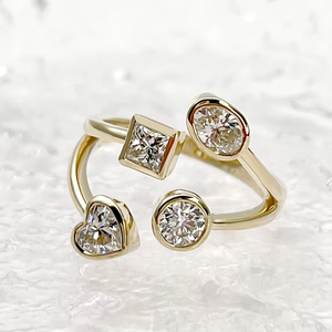 Women's 18K Gold Plated Minimalist <b>Diamond</b> <b>Ring</b> Round Brilliant Cut Everyday Wear - Product Image 6