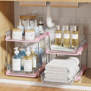 Organizzatore a 2 Livelli Multiuso per Bagno e Cucina, Armadietto Estraibile per Medicinali, Organizzatori Impilabili per Dispensa per un'Organizzazione Ottimale - Product Image 5