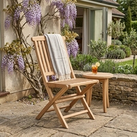 Chaise d'appoint pliante de jardin en teck massif de Miami, design traditionnel, pieds effilés, mobilier de salle à manger d'extérieur, finition bien poncée