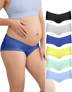 Women <b>Maternity</b> Boyshort <b>Underwear</b> Mid-Rise Cotton Pregnancy Panties Breathable Eco-Friendly Underwire Belly Support OEM ODM - Product Image 1