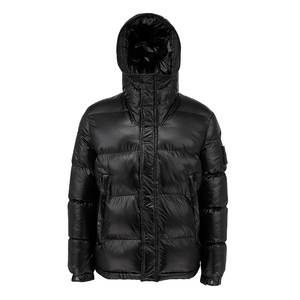 Veste d'hiver matelassée brillante personnalisée OEM avec capuche, imperméable, chaude et épaisse pour homme - Product Image 5