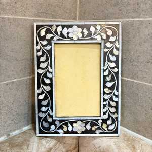 Modern Floral Design Bone Inlay Art Model Custom Size Resin Inlaid Rectangle European Style Picture <b>Frame</b> <b>Gift</b> - Product Image 4