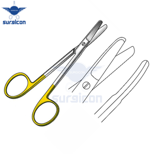Ciseaux chirurgicaux Cottle 11,5 cm (4-3/4 pouces) courbés, type Bulldog TC, dorés, avec lames de coupe de précision et usage professionnel - Product Image 6