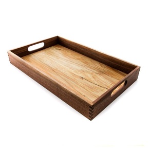 Natural Acacia Wood Modern Eco Friendly Multifunction Serving <b>Tray</b> <b>with</b> <b>Handles</b> Flexible Design for Kitchen & Home Use - Product Image 1