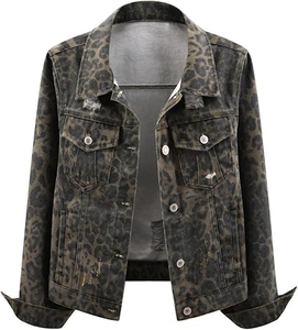 Wholesale Eco-Friendly High Street Style Women's Bomber <b>Jacket</b> 100% Cotton Long <b>Sleeve</b> <b>Short</b> Denim <b>Jacket</b> All Colors Available - Product Image 2