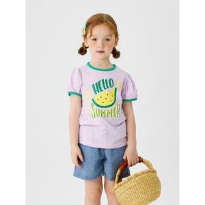 Camiseta Casual Estampada Estilo Coreano OZKIZ para Niñas de 2 a 7 Años, 100% Algodón, Moda de Verano, Venta al Por Mayor - Product Image 1