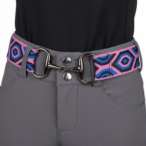 ODM ALEXANDRIA INDUSTRIES Cinturón Elástico Negro Bronceado de Poliéster/Algodón/Metal con Hebilla Plateada de Estilo Ecuestre - Product Image 2