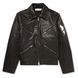 Chaqueta de Cuero 100% Personalizada, Último Diseño, Estilo Urbano Moderno con Mangas Largas de Lona y Cremallera Frontal con Logotipo - Product Image 1