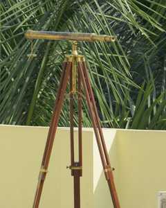 Telescopio Antiguo de Latón Tallado con Trípode, Monocular Náutico, Telescopio Marino, Herramienta Decorativa para el Hogar - Product Image 3