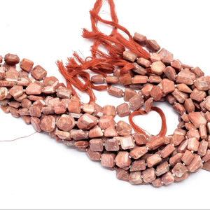 Perles de Nugget Facettées en Amazonite Rouge AAA+ 10mm-12mm, Pierres Semi-Précieuses Naturelles Rares, Perles Roulées à Coupe Dégradée pour la Fabrication de Bijoux - Product Image 1