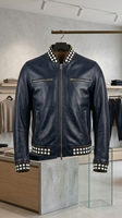 Blouson Bomber Homme en Cuir Véritable Tendance, Col Montant, Imperméable, Séchage Rapide, Respirant, Durable, Décontracté, Hiver, Vêtement d'extérieur, OEM