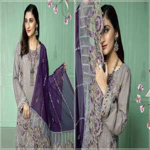 Venta al por mayor paquistaní indio desgaste de fiesta más vendido Salwar Kameez MI creación hermosa elegante tela de gasa bordada pesada - Product Image 1