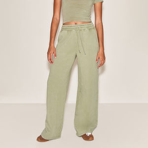 Nouveau pantalon de jogging personnalisé 300 GSM, coupe large, pour femme, 100 % coton, décontracté, baggy, 2026 - Product Image 2