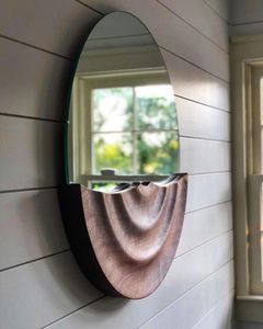 Premium Handmade Solid Wood <b>Wall</b> Mirror Minimalist <b>Design</b> Decorative Wooden <b>Frame</b> Mirror for Home Living Room Bedroom Wood <b>Frame</b> - Product Image 2