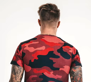 เสื้อยืดผู้ชายสีขาวคุณภาพสูงขายส่ง แบบเรียบ รับสกรีนลายกราฟิก ผลิตจากผ้าถัก ระบายอากาศได้ดี เป็นมิตรต่อสิ่งแวดล้อม ผสมสแปนเด็กซ์/โพลีเอสเตอร์ - Product Image 5