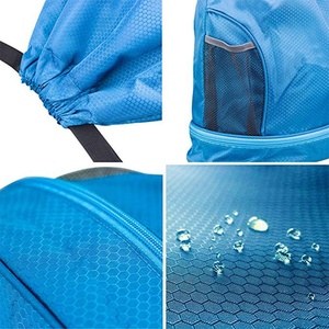 Sublimation Blank Mesh Pocket Sack Pack with Dry Wet Separated,Custom Gym <b>Backpack</b> Sport Drawstring Bag - Product Image 4