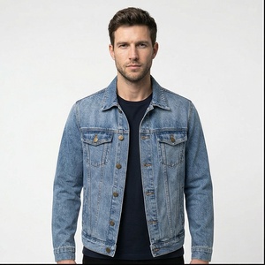 Veste en jean en coton pour homme, décontractée, couleur unie, col à revers, simple boutonnage, coupe ajustée, qualité supérieure, vêtement d'extérieur tendance - Product Image 1