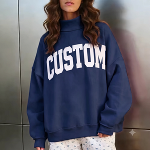 Women <b>Mock</b> <b>Neck</b> Sweatshirt Warm Soft Cotton Pullover <b>Top</b> For Winter Casual Wear Daily Fashion Use Women <b>Mock</b> <b>Neck</b> Sweatshirt - Product Image 1