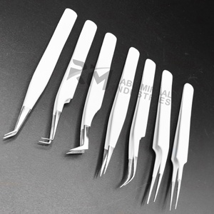 Pince à cils RABIAMIRAAL INDUSTRIES en acier inoxydable, pointe lisse, outils de précision, modèle à pointe argentée - Product Image 3