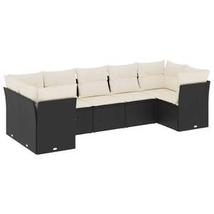Conjunto de Sofás Modulares Grandes de Ratán PE Negro para Jardín, Elegante Colección de Muebles para Exteriores - Product Image 2