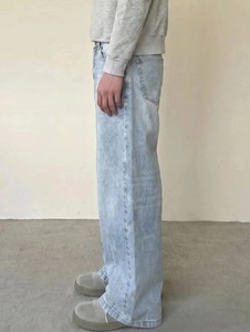 Jean ample pour homme en denim authentique, coupe large, écologique, poids moyen, printemps, abordable, toutes saisons, taille ajustable - Product Image 1