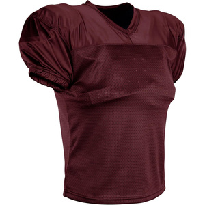 Maillot de football américain col en V manches courtes maille respirante couleur unie unisexe adulte tenue de sport personnalisable nom d'équipe toutes saisons - Product Image 1