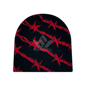 Bonnet unisexe à motif fil de fer barbelé, 100% acrylique, impression par sublimation, style décontracté, taille adulte 56-58CM - Product Image 2
