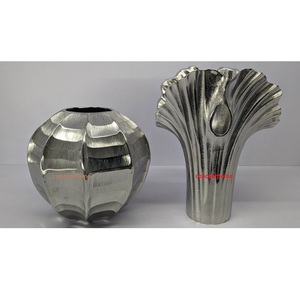 Aluminum Modern Textured Handmade Flower <b>Vase</b> Farmhouse Tabletop Wedding Centerpiece - Product Image 2