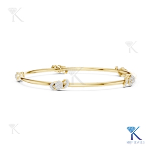 Solid Gold Diamond <b>Infinity</b> Station Bangle <b>Bracelet</b> 14K 18K Fine Women Minimalist Jewelry Manufacturer Wholesale Supplier - Product Image 4