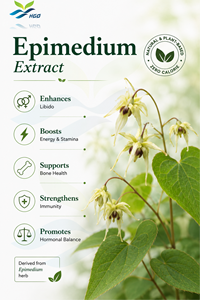 HGO Suministro directo de fábrica Extracto de Epimedium natural (grado alimenticio) Especificación Icariin 10% (extracto estandarizado) - Product Image 2