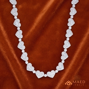 Collar de Plata de Ley 925 con Eslabones de Corazón de Moissanita, Cadena de Joyería de Moda, Estilo Nueva York, Colgante Elegante y Chic para Mujer y Hombre - Product Image 4