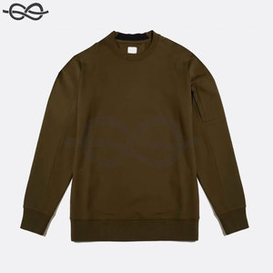 Sudadera de Felpa con Cuello, Puños y Dobladillo Acanalados, Sudadera de Algodón de Color Sólido, Estilo Casual para Otoño - Product Image 3