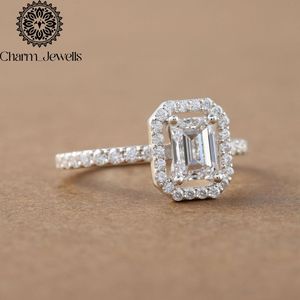 Anillo de compromiso y eternidad Charm_Jewells para mujer, chapado en oro rosa de 18K, plata, moissanita talla cojín, engaste clásico de puntas, IGI - Product Image 5