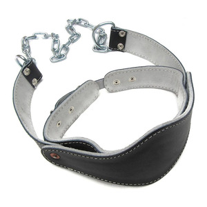 High Strength <b>Leather</b> Head <b>Harness</b> Neck Exerciser for Weightlifting Bodybuilding Training Professional Fitness - Product Image 4