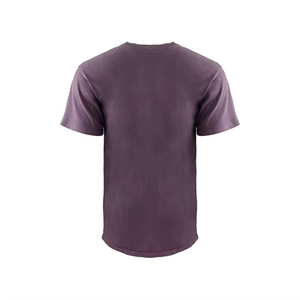 T-shirt en coton uni pour homme, manches courtes, col rond, coupe classique, couleur unie, jersey tricoté décontracté - Product Image 4