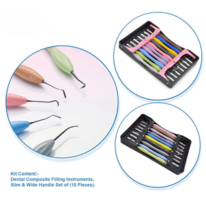 DERMISPRO INSTRUMENTS Instrumentos Dentales Manuales para Rellenos de Composite con Certificación CE, 10 Piezas, Mango Ergonómico de Silicona, Amalgama - Product Image 4