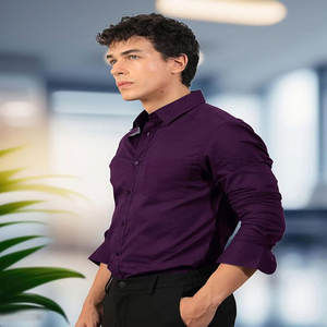 Camisa de manga larga de lujo de alta calidad para hombre, algodón antiarrugas para ropa informal Formal de oficina, manga larga de ganchillo - Product Image 1