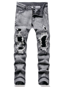 Pantalones Vaqueros de Mezclilla Personalizados de Primera Calidad para Hombre, Corte Ajustado - Product Image 3