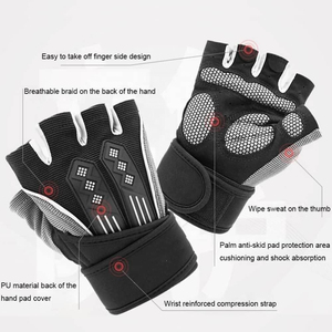 Guantes Deportivos Premium de Medio Dedo para Levantamiento de Pesas, Transpirables, Antideslizantes, para Entrenamiento Físico, Ciclismo y Ejercicio - Product Image 3