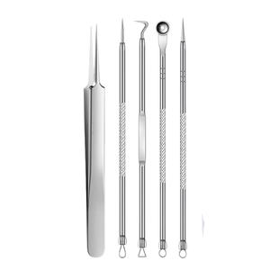 5Pcs Stainless Steel <b>Blackhead</b> Remover Set Acne Extraction Tools Comedone <b>Extractor</b> Face Care Kit OEM Custom Logo - Product Image 2