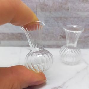 Miniature 1:12 Scale Clear Glass Vase <b>Ornament</b> for Decoration - Product Image 2
