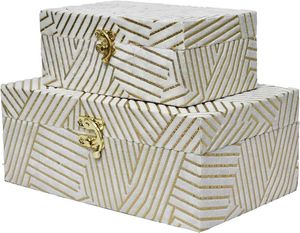 Metal Storage <b>Box</b> Set Classic Design Hinged Lid <b>Stacking</b> Feature Blue Orange Beige Sundries Organizer - Product Image 6