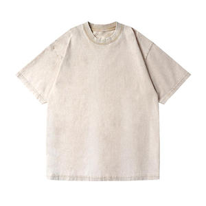 Men's Acid Wash T Shirt Vintage Faded Cotton Crew Neck Short Sleeve Casual Streetwear Fashion Top - Product Image 2